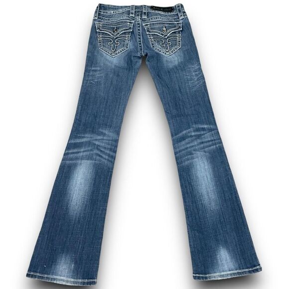 Rock Revival Distressed Celine Boot Medium Wash Jeans - Picture 3 of 12